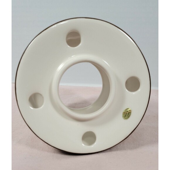 Harvest Ceramic Candle Shade 4.5" White Brown Yellow Fall Decor Hand Painted - Picture 5 of 7